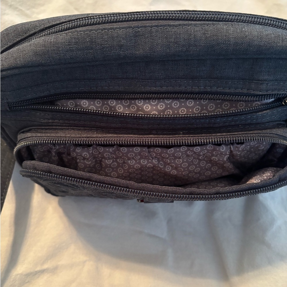 Lug Quilted Charcoal Gray Quilted Crossbody Bag - Picture 3 of 7